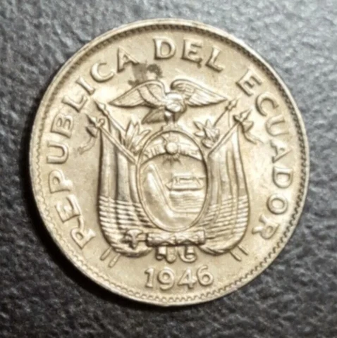 1946 ECUADOR 5 CENTAVOS OLD COIN KM 75 Cover