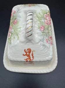 Piatto Burro Formaggio Coperto Esposizione Impero Scozia 1938 Vintage Rifinitura Oro - Foto 1 di 7