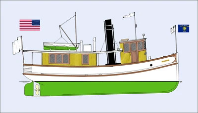 PAMELA DEARE, Ausflugsschiff. Oregon River, USA. Modellbauplan - Bild 1 von 4
