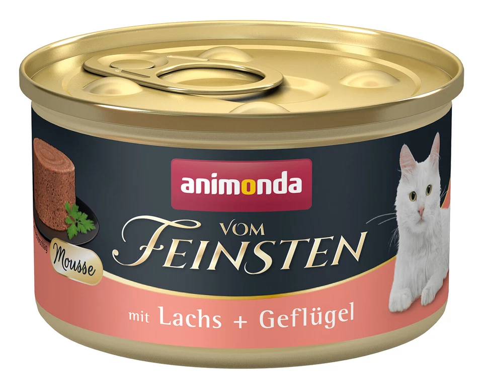 animonda Vom Feinsten Adult mit Lachs + Geflügel 12x 85g Katzenfutter Nassfutter - Bild 1 von 1