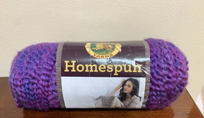 1 个 skein Lion 品牌 HOMESPUN 纱线紫色 Haze # 421 6 盎司 185 码柔软毛圈 — 第 1/3 张图片
