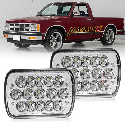 Pair For 82-93 Chevy S10 Blazer GMC S15 7X6" Reflector LED Headlights Hi/Lo Beam - Image 1 of 4