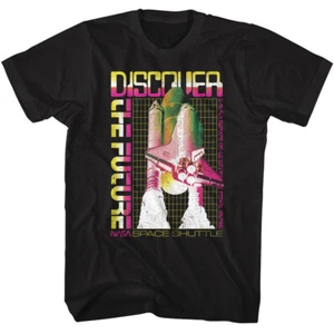 NASA Grid Lines Space Shuttle Discover The Future Men's T Shirt - Picture 1 of 5