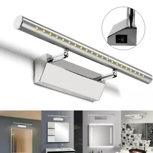 5W Spiegelleuchte LED-Spiegellampe 180° Lampenkopf Wandleuchte mit Schalter 40cm - Bild 1 von 12