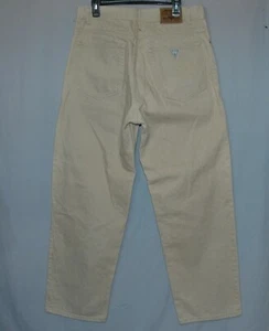 Vintage Guess Damen Jeans Größe 34 x 32 Hellbraun Beige Hohe Taille Mom Hergestellt in den USA - Bild 1 von 4