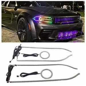 6 PCS RGB LED DRL Board For Dodge Charger 2015-2021 Angel Eye Headlight Retrofit - Picture 1 of 7
