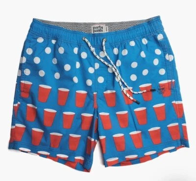 Pantalones de Fiesta Board Shorts Bañador Cerveza Pong Rojo Solo Taza Talla M (32-33) NUEVO Foto 1 de 4