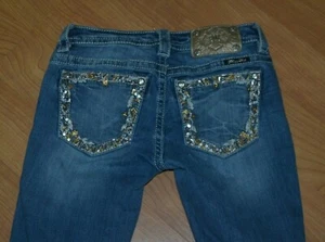 Miss Me 25 Signature Ankle Skinny Jeans Girls Youth 27 Inseam Embellished Nice - Picture 1 of 5