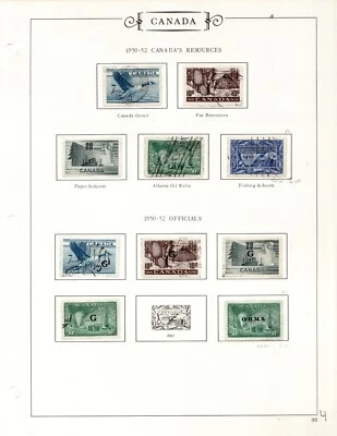 1950 to 1952 - #O24 #O11 #302 etc.. Used Stamps - Canada Resources + BOB  cv$45 - Image 1 of 3