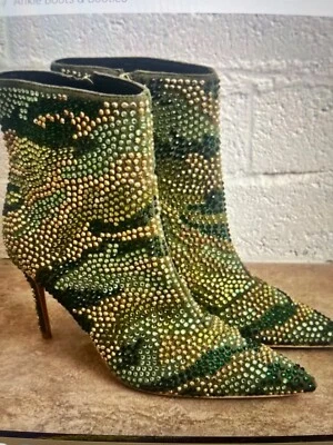 Botines Kurt Geiger London Belgravia verde estrás 35/EU 5/US Orig. $265 Foto 1 de 4