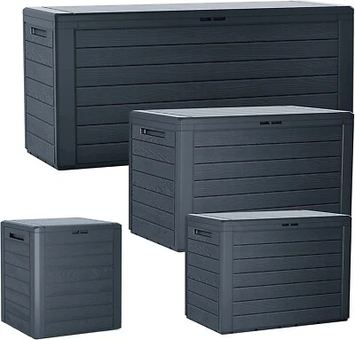 Multipurpose 140L, 190L, 280L Outdoor Garden Furniture Tools Toys Storage Boxes - Image 1 of 4