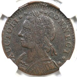 1787 15-R R-7 NGC VF 35 Connecticut Colonial Copper Coin