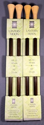 Two Pair Lantern Moon Knitting Needles  US 15 10 inch Rosewood NIP - Image 1 of 4