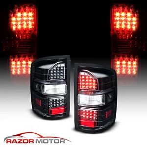 2014-2018 For GMC Sierra 1500 2500HD 3500HD Black LED Replacement Taillights - Picture 1 of 9