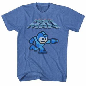 Mega Man Mega Gunner Royal Heather Adult T-Shirt - Picture 1 of 2