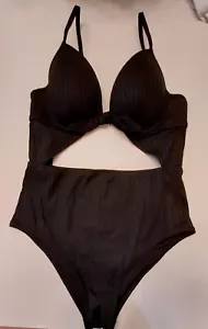 NWOT Shade And Shore Black Swimsuit Adjustable Shoulder Straps Size 36B - Picture 1 of 2