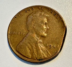 1944 P Penny Lincoln Wheat Error 6% straight clip Weak Reverse Strike. Schwach 1944 - Bild 1 von 8