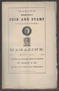 Vintage Mai 1871 Freimaurer Münz- und Briefmarkenmagazin monatlich ORIGINAL - Bild 1 von 1