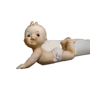 Vintage Kewpie Baby Ceramic Figure Crawling Piano Figurine Bisque Napco F-238 - Picture 1 of 7