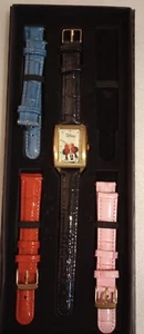 Rare Disney MINNIE MOUSE Watch with 4 Interchangeable Bands - New   (missing 1) - Picture 1 of 4
