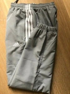 ADIDAS 28" 3 stripe sports trousers grey - Picture 1 of 6