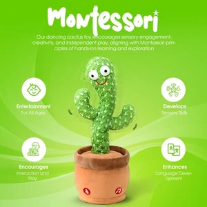 Dancing Talking Cactus Toy | Music, Lights & Voice Repeat | Baby/Kid Gift - Picture 1 of 8