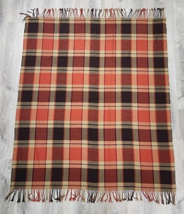 Pottery Barn Throw Blanket Fall Plaid Stadium Throw Fringe 50x60 Decor - Picture 1 of 11