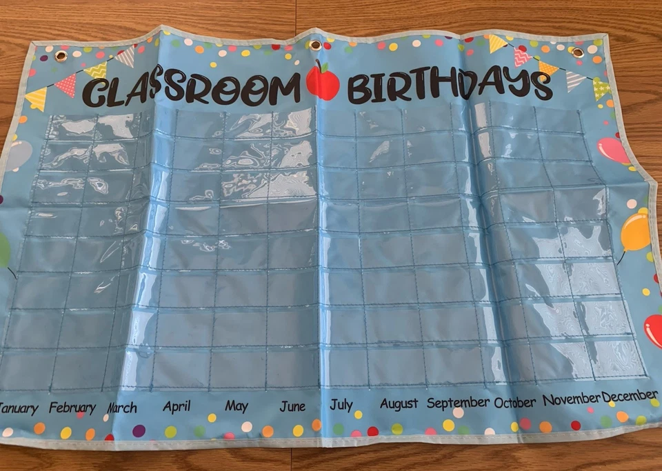Classroom Birthday Pocket Chart Homeschool Kids Class Room Decoration - Image 1 of 1