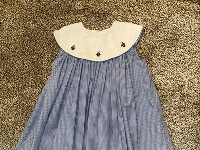 Embroidered Sailboats Round Collar Dress Size 6 - Image 1 of 4