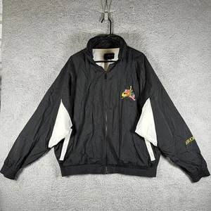 Vintage Nike Air Jordan Jacke Herren 2XL Schwarz Weiß Windbreaker Full Zip 90s - Bild 1 von 19