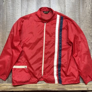 Chaqueta de Carreras Vintage Años 70 Manga Larga Roja con Rayas Ligera Todo Uso EE. UU. - Imagen 1 de 13