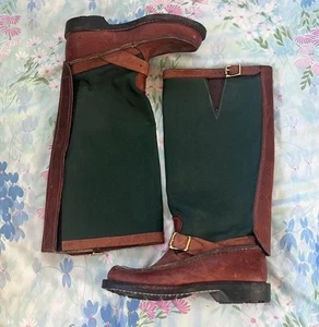 GOKEY Cuero y Lona (?) Botas a prueba de serpientes - 7.5 D - usadas usadas - Imagen 1 de 16