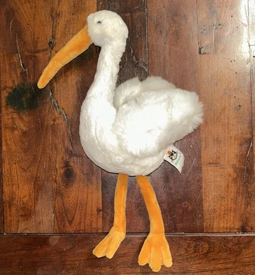 Jellycat Bobby Stork Plush Bird Nursery London Stuffed Toy Medium 13" - Image 1 of 4