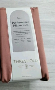 Pillowcase Set Rust Threshold King 400 Thread Count Solid Performance - Picture 1 of 4