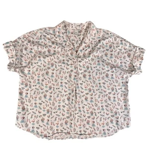 Duluth Trading Co Printmaker leichtes Shirt Damen Plus XXL weiß Popover - Bild 1 von 8