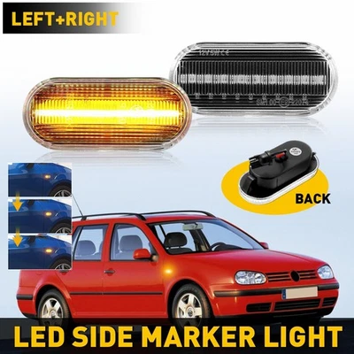 2x Left+Right Dynamic LED Side Marker Light Lamp For 1999-2004 Volkswagen jetta - Image 1 of 4