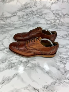 I Maschi Brogue Shoes Men's Size UK5 Brown Leather Italian Brown Wingtip Lace Up - Picture 1 of 14