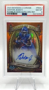 2024 Bowman U Chrome Ashton Jeanty Auto /25 Orange Ramblin' Man On Card PSA 8 - Picture 1 of 5