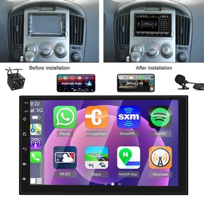 7" Double 2Din Car Radio Apple/Andriod Carplay Car Stereo AUX BT Call+MIC&Camera - Image 1 of 4