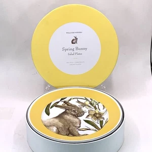 Williams Sonoma 2013 Spring Bunny Porcelain Salad Plates Set of 4 Round Box - Picture 1 of 10