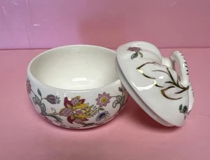MINTON Haddon Hall - CUENCO DE AZÚCAR DE MERMELADA CON TAPA - China de hueso inglesa en forma de manzana - Imagen 1 de 11