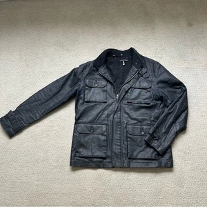 Affliction Mens Jacket Black Premium Large Moto Biker Full Zip Limited Edition - Picture 1 of 15