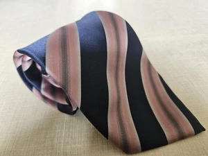 Corbata vintage con patrón de rayas rosa y azul BHS - Imagen 1 de 6