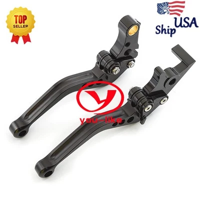 Para Honda CBR 600 F2, F3, F4, F4i 1991-2007 CNC Ajuste Palanca de freno de embrague corto Negro Foto 1 de 4