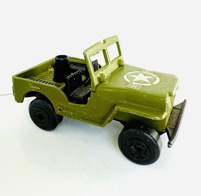 Vintage 1976 Matchbox Lesney Superfast #2 Sleet N Snow Jeep Military Army Green - Image 1 of 4