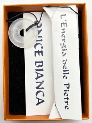 Collana Ciondolo Pietra Onice Bianca Ciambella - Immagine 1 di 2