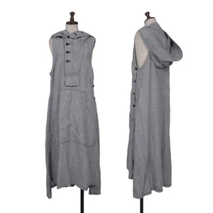 Y's Glen checker Hoodie Linen Dress Size 1(K-156592) - Picture 1 of 12
