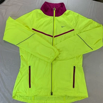 Jaqueta de corrida Nike Storm Fit amarela neon feminina tamanho S corta-vento reflexiva - Imagem 1 de 4