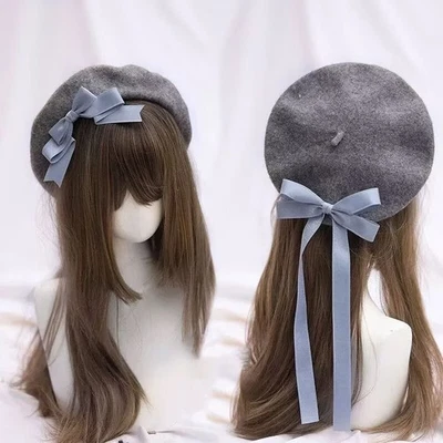 New Japanese Lolita Sweet Mori Girls Beret Handmade Painter Hat Beanie Cap - Image 1 of 4