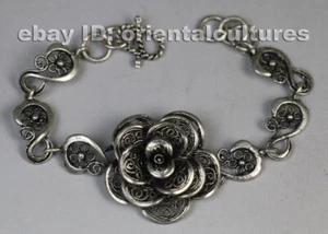 Tribal exotic ethnic chinese handmade miao silver flower bracelet - Picture 1 of 3
